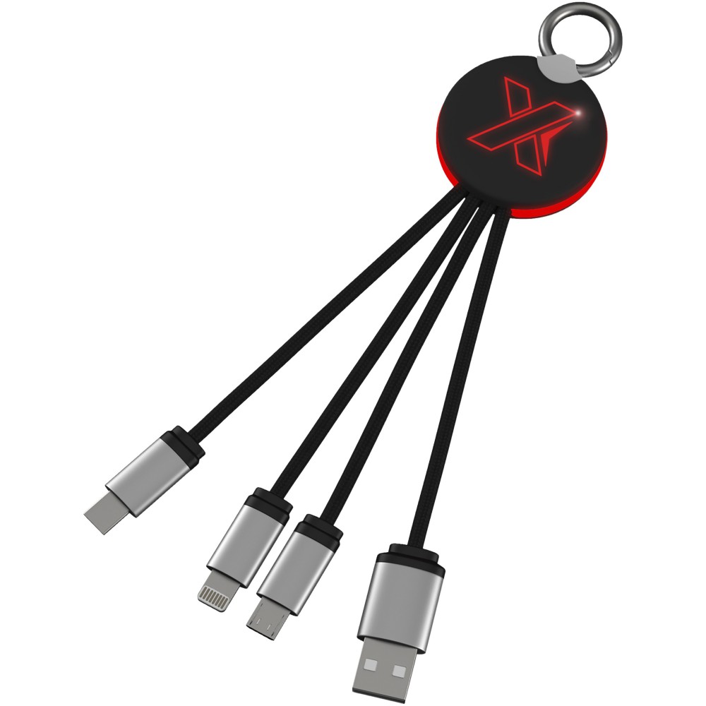 SCX.design C16 ring light-up cable, Red, Solid black