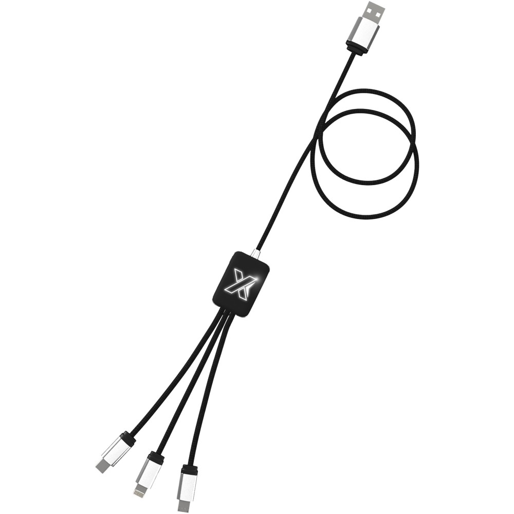 SCX.design C17 easy to use light-up cable, Solid black, Whit