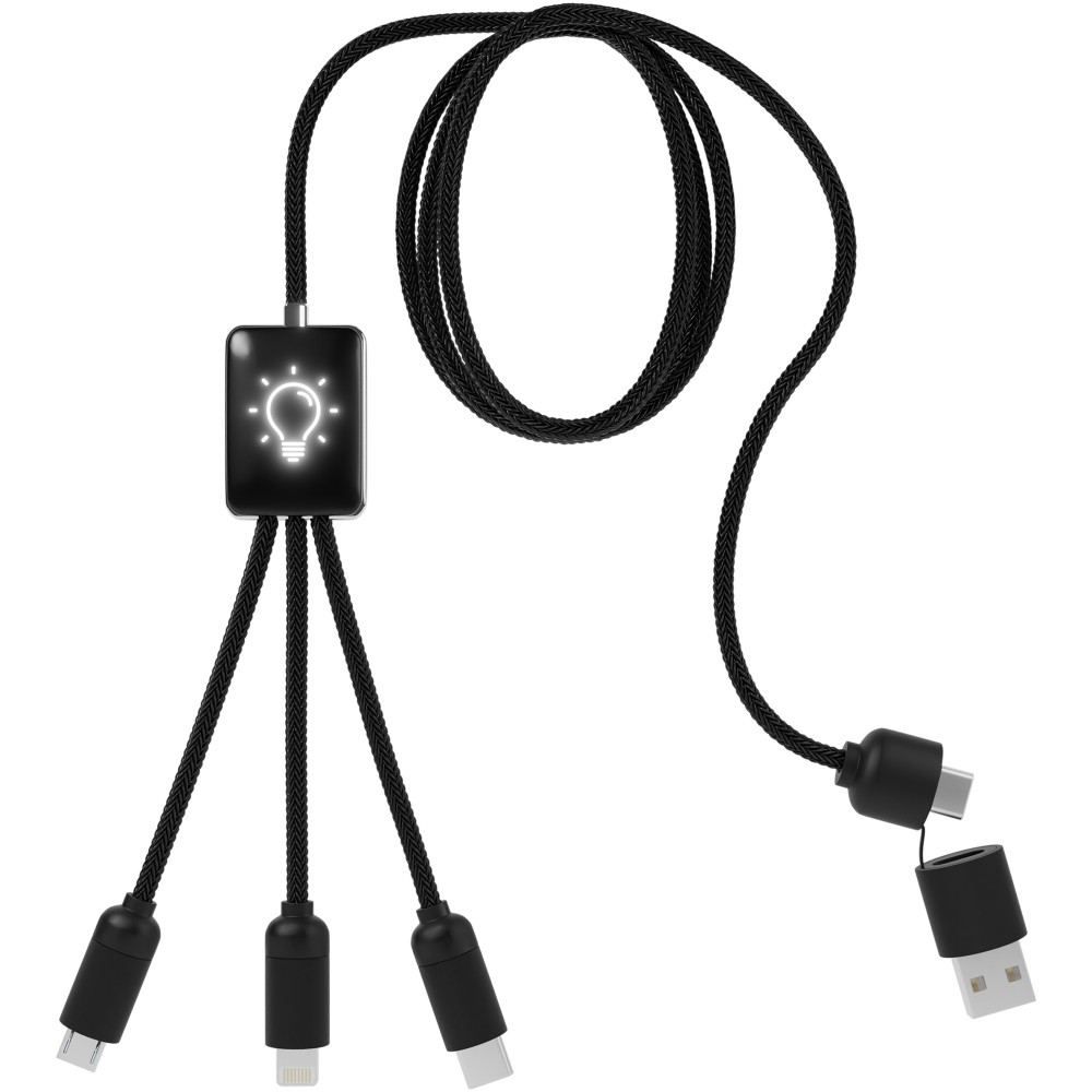 SCX.design C28 5-in-1 extended charging cable, Solid black,